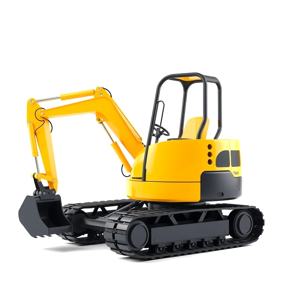 Miniexcavadora amarilla